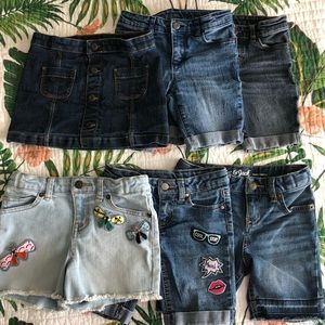 Lot of 6 girls denim shorts size 5-6X